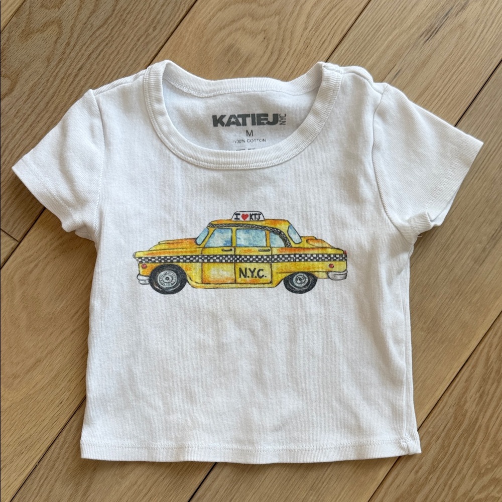 Katie J NYC White Cotton Tee size M